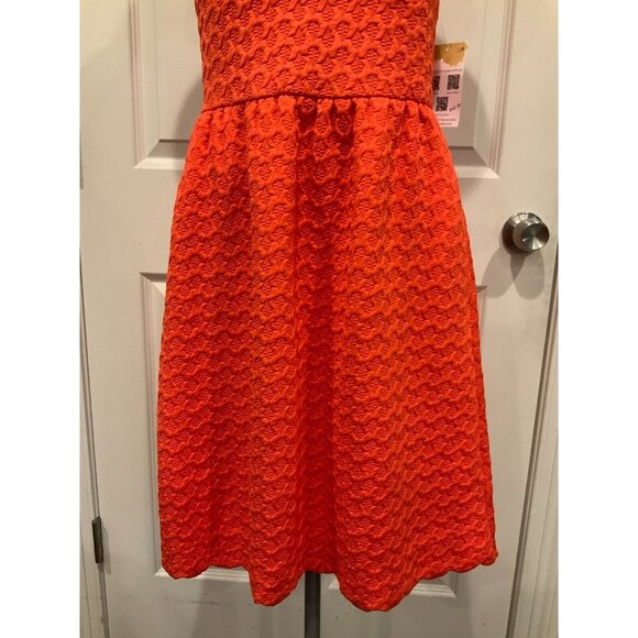 Maeve Anthropologie Orange Geometric Textured Sleeveless Dress, Size XS - Picture 3 of 9